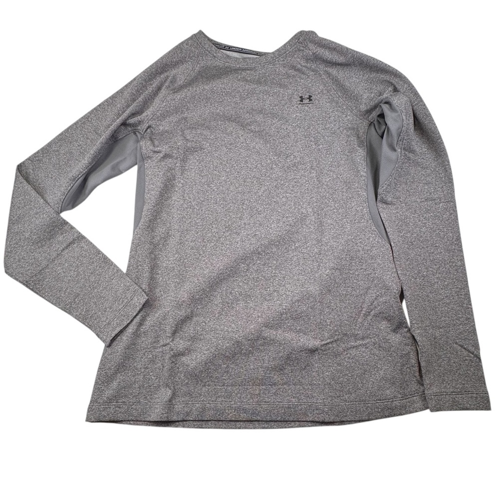 Under Armour Shirt Women's Large Gray Thermal ColdGear Authentics Crew Outdoor